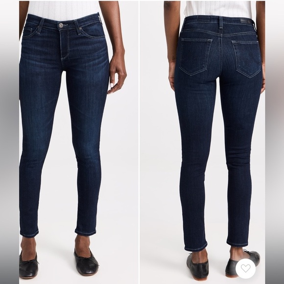 AG The PRIMA Mjd-Rise Cigarette Jeans - Dark Wash - Picture 1 of 10